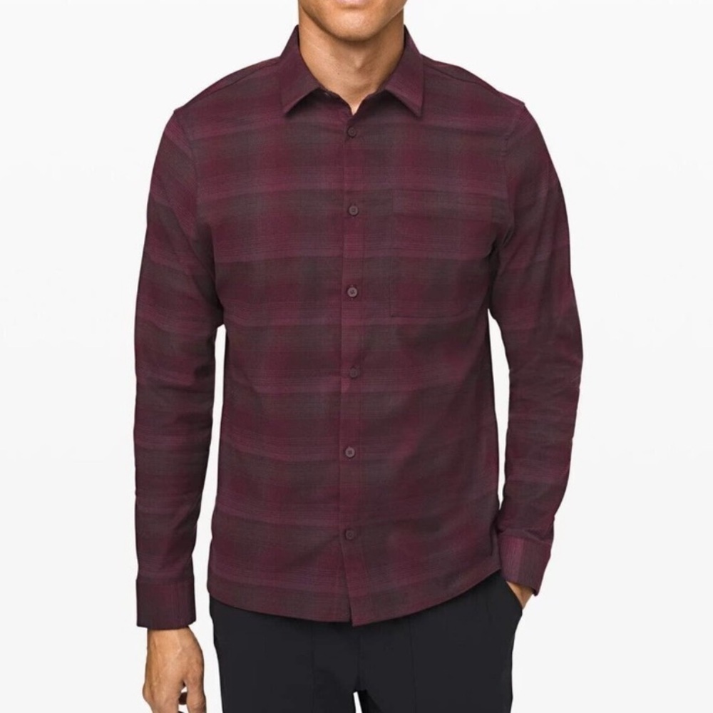 Lululemon Masons Peak Plaid Flannel Button Down Shirt Mens XL Preppy Soft Casual